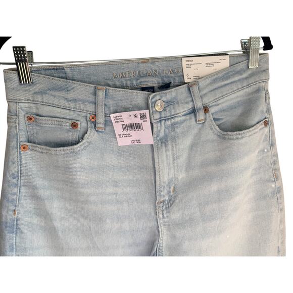 American Eagle Super High-Rise Straight Jeans – Size 6 / 28W – Ice Blue - Picture 4 of 8